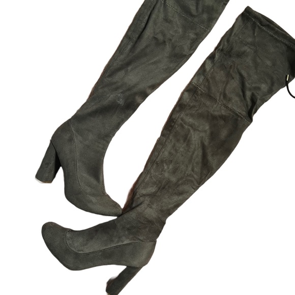 LILIANA BROWN “KENZY-6” OVER THE KNEE CHUNKY HEEL BOOT WITH DRAWSTRING SIZE 7.5 - Picture 4 of 11